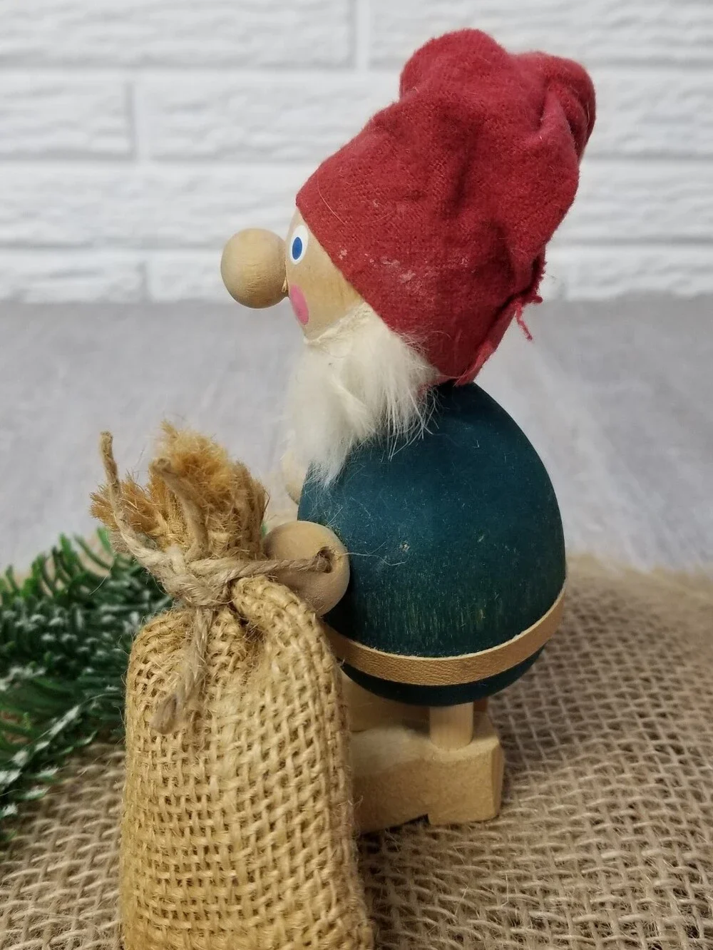 Vintage Wooden Gnome